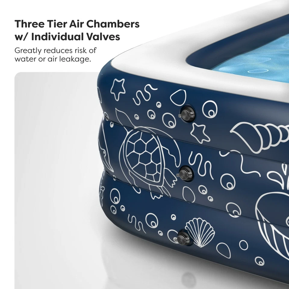 EXTRA GROßER Aufblasbarer Pool Aufstellpool für Kinder, Kinder 22" Tief - Bild 3 von 4