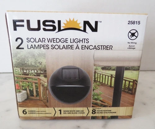6 Solar LED Deck Lights Outdoor Pathway Garden Stair Step Lamps FUSION 3-2Pks