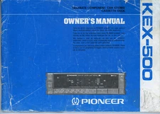 PIONEER Ownwer's Manual Component Car Stereo Centrate Series,kex,kpx,Dex,Cdx