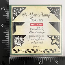 Hero Arts Vine Heart Sunflower Fleur Corners LL437 Wood Mounted Rubber Stamp