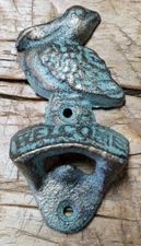 Cast Iron PELICAN Open Here Beer Bottle Opener BEACH BAR Wall Mount Man Cave