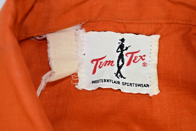 Vintage Tem Tex Western Shirt Size S/M 70s Burnt Orange