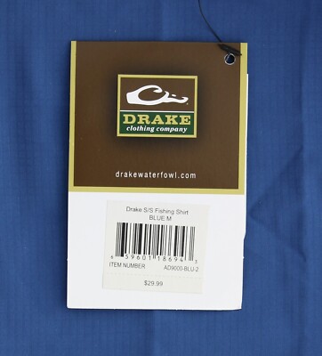 Chemise De Pêche Drake Homme XL – Bleue, Légère, Respirante, Avec Poches