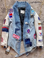 Greg Lauren⚡️"brando" Moto Racing Patch Leather Reworked Kimono Jacket Size 2