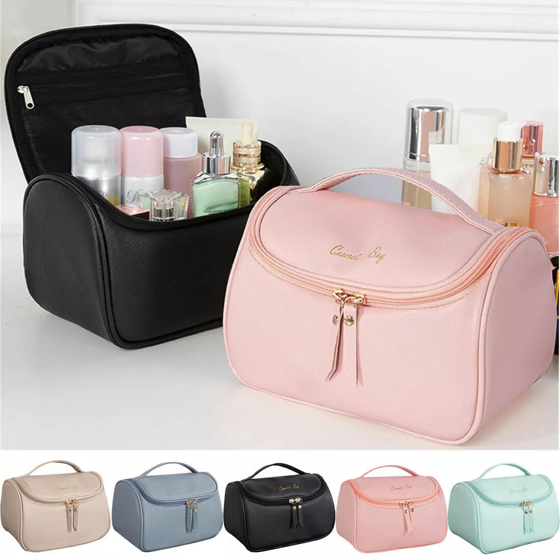Travel Extra Large Cosmetic Makeup Wash Toiletry Bag Portable Organizer Handbag