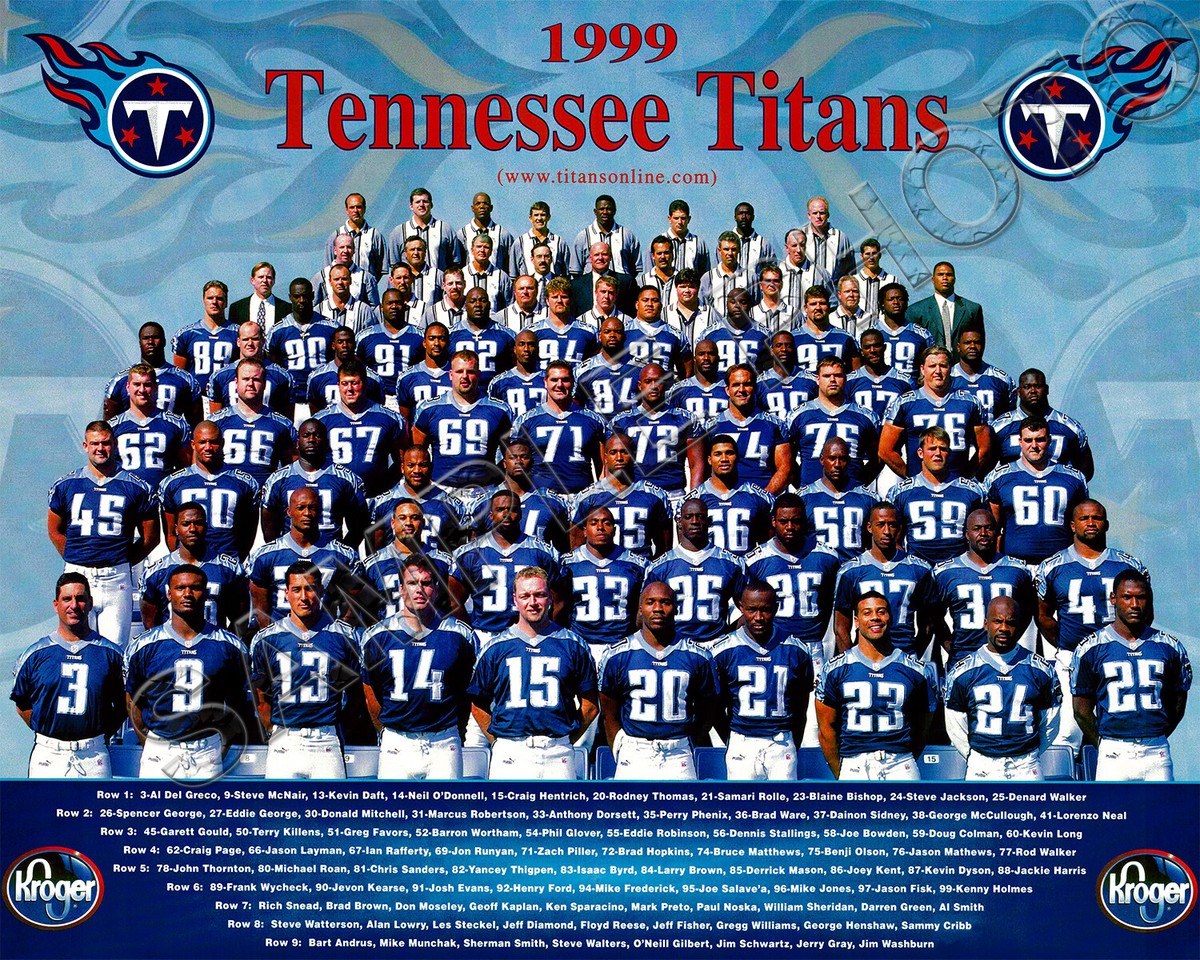 1999 TENNESSEE TITANS TEAM 8X10 PHOTO PICTURE McNAIR GEORGE ROLLE