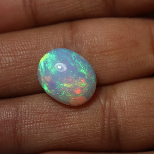 6.3 Cts 15.3x12.3x7.5 MM Natural AAA Green Red Fire Ethiopian Opal Oval ...