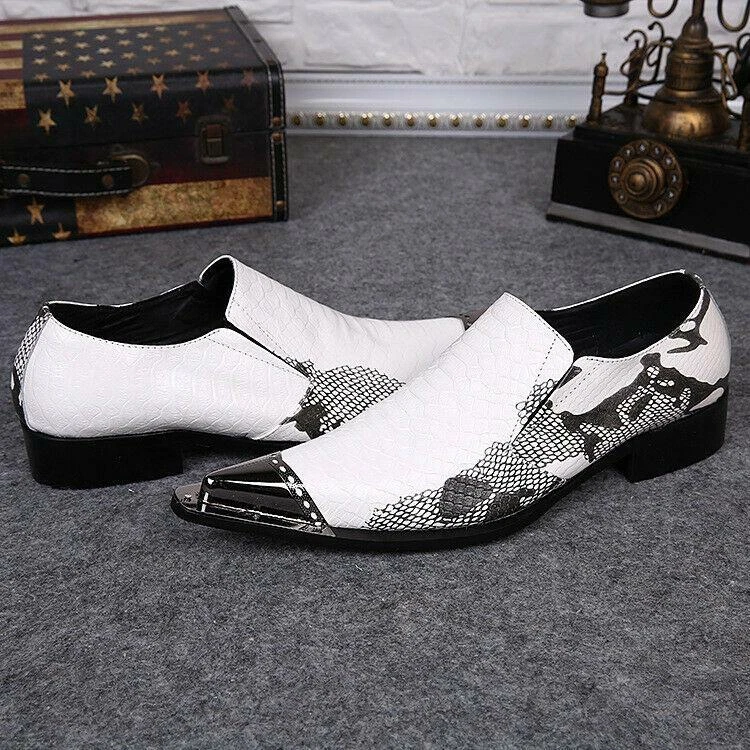 Mens white hotsell snakeskin shoes