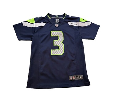 Nike on field youth Seattle Seahawks Russell Wilson #3 jersey blue size medium