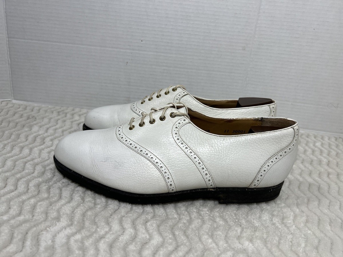 New Johnston Murphy White Leather Oxford Golf Shoes (9 US) Amazon.com | Johnston & Murphy Men main image 4