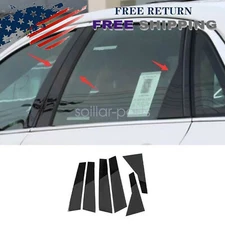 6Pcs Glossy Black PC Window BC Pillar Post Cover Trim For Cadillac CT6 2016-2020
