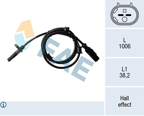 FAE ABS Sensor Raddrehzahl DrehzahlfüHler Hinten FüR Fiat Ducato Kasten 250-image
