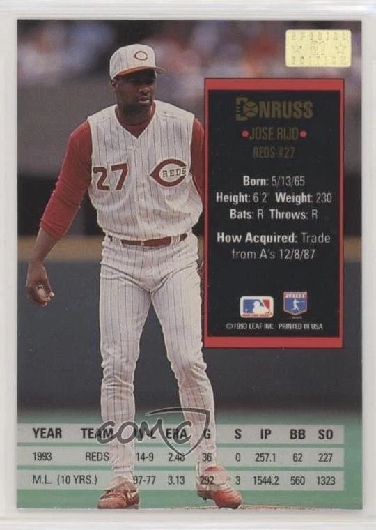 1994 Donruss Special Edition Jose Rijo #81 - Image 2 of 2