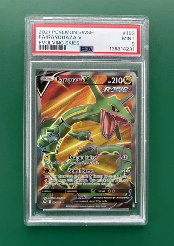 Rayquaza V 193/203 - Pokémon Evolving Skies - Full Art - PSA 9