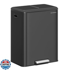SONGMICS Trash Can, 2 x 8 Gallon 2 x 30 L Double Garabge Can for Recycling ...
