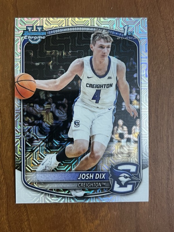 2025-26 Bowman Chrome Josh Dix Mojo Refractor RC #17 Creighton Bluejays