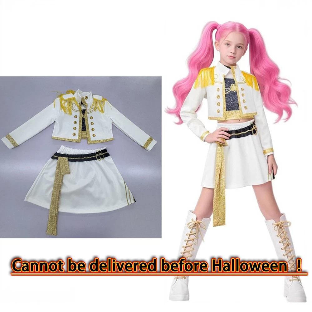 2025 KPop Demon Hunters Costume Kids Girls Cosplay Rumi Mira Dress Outfits Wigs