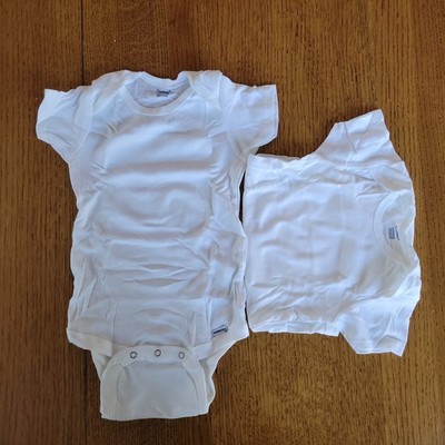 Gerber Baby Unisex White Onesies 2 Pack NEW Short Sleeve Bodysuits 100% Cotton 