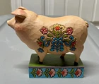 JIM SHORE Heartwood Creek Pig 2013 4039492 IN HOG HEAVEN Floral Detail Figurine