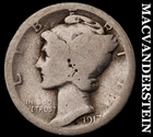 1917 Silver Mercury Dime - Scarce  Better Date  No Reserve  #G8752