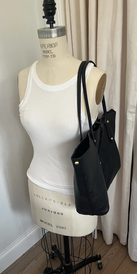 Annabel Ingall Bolsa Satchel de Couro Preto Bolsa de Computador Bolsa de Noite Grande - Imagem 3 de 4