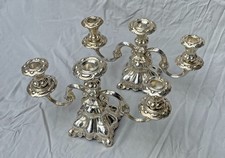 Zwei antike Kerzenhalter, Kandelaber, 830er Silber,  Schweden, 1172 g