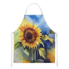 Sunflowers in Watercolor Apron Cooking Kitchen Server Baking Crafts Gardening
