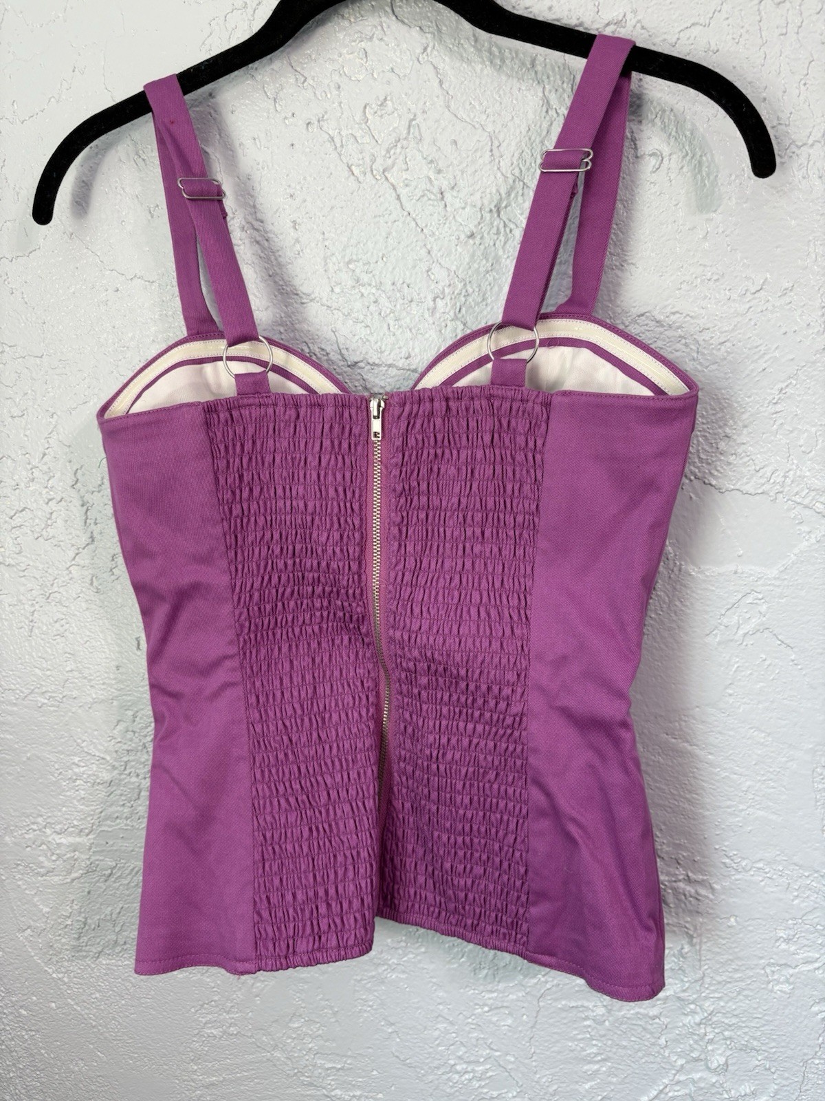 NWT G By Guess Joni Smocking Bustier top wireless camisole Size Small