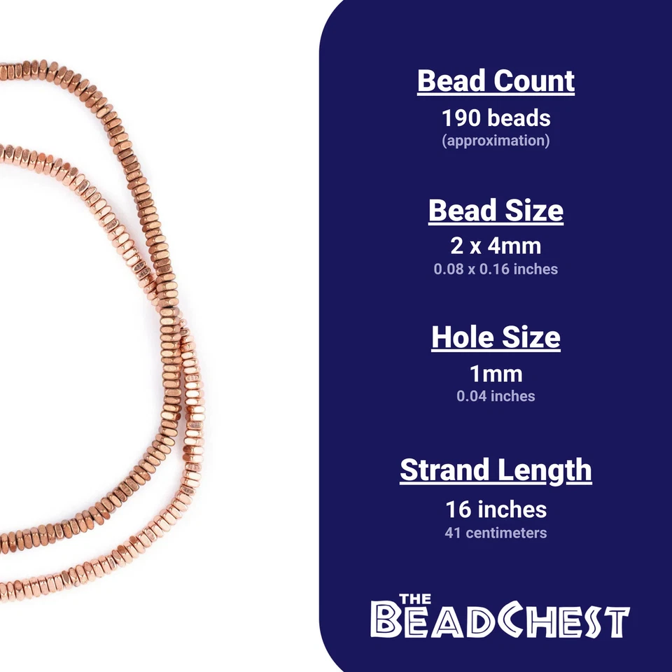 Faceted Copper Square Beads 4mm, 16 Inch Strand - Image 4 of 4