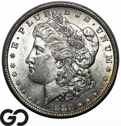 1880-O Morgan Silver Dollar Coin, Nice BU++