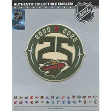 Minnesota Wild 25th Anniversary NHL Season Jersey Patch 2025-26