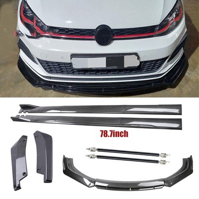 For Volkswagen Scirocco Carbon Fiber Side Skirt Extensions Front Bumper Lip
