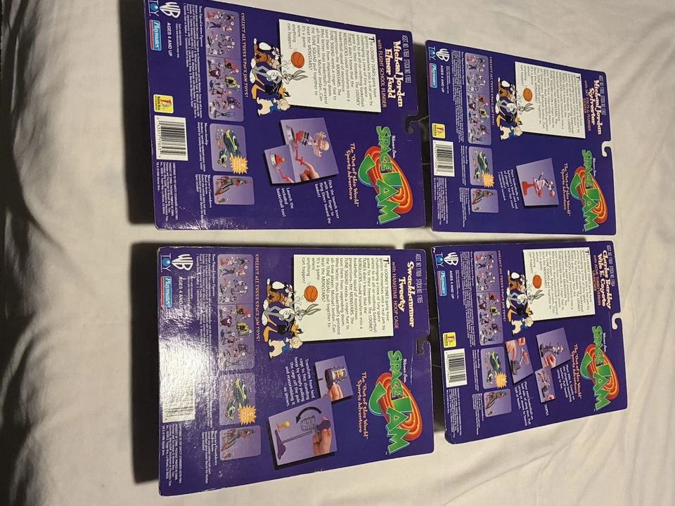 Space Jam Collectible Action Figures 90's Vintage Lot of 4 Brand New Sealed - Image 2 of 4