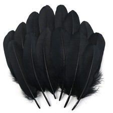 120pcs Black Goose Feathers Natural Bulk 6-8 inch 15-20cm for Crafts DIY Cosplay
