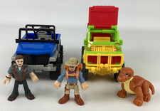 Fisher Price Imaginext Jurassic Park World Vehicle Figure Bundle Lot Dinosaur