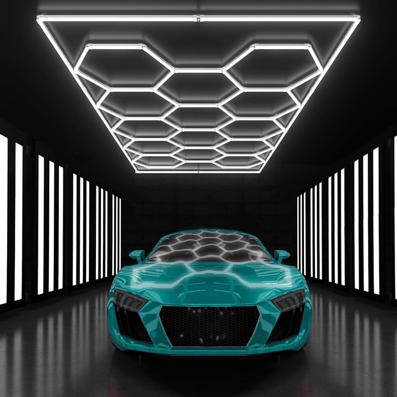 LED Hexagon Lights - Larger Size Hex Lights, 6500K Cool White Light 556W 6672...