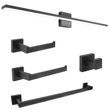 Ralbay 40in Modern LED Black Vanity Light, 5Piece AllinOne Bathroom Set, 38W ...