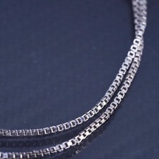 18  2mm, vintage Italian sterling silver 925 box chain necklace