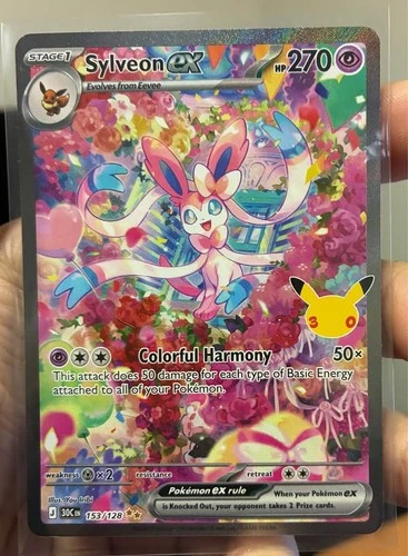 Pokemon TCG Sylveon ex 153/128 30th Celebration SIR Special Illustration Rare - Picture 1 of 2