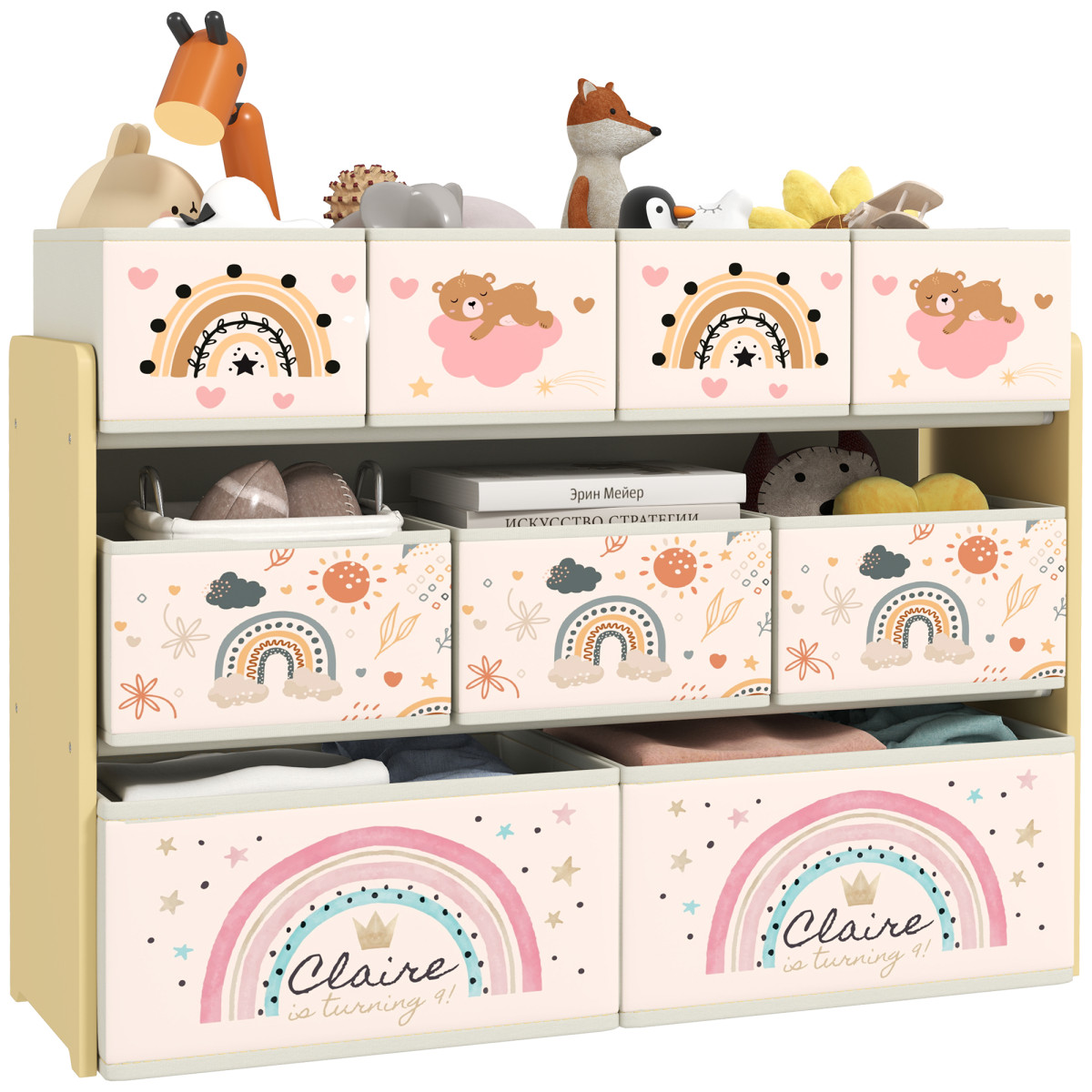 AIYAPLAY 3 Tier Toy Organiser Shelf Yellow - Image 2