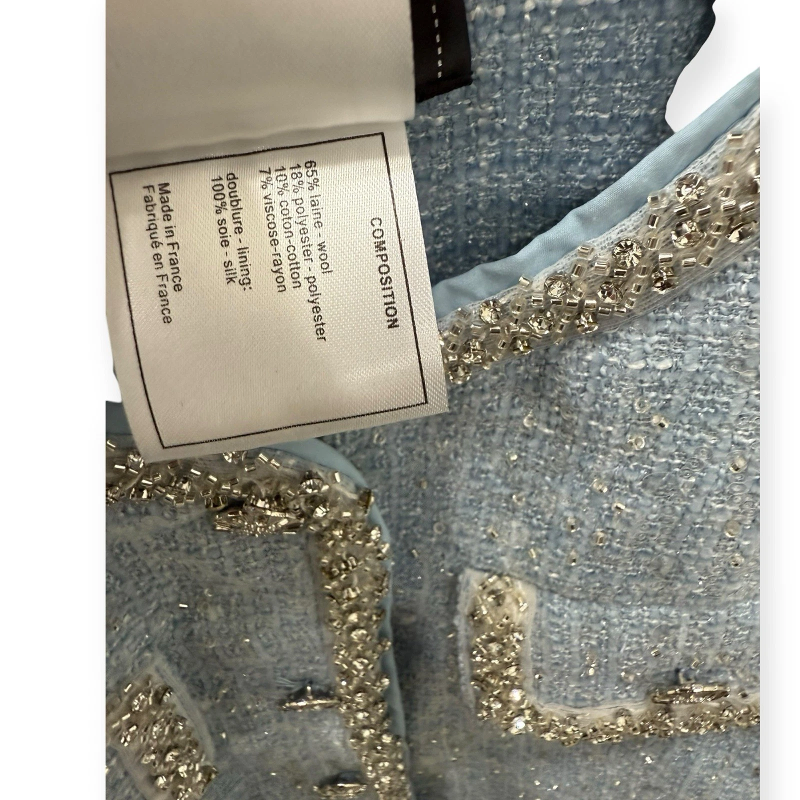 Giacca cappotto CHANEL blu Bling taglia 38