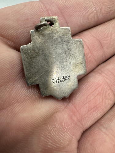 925 Sterling Silver M. De Jean Jesus Head Religious Pendant - Picture 2 of 7