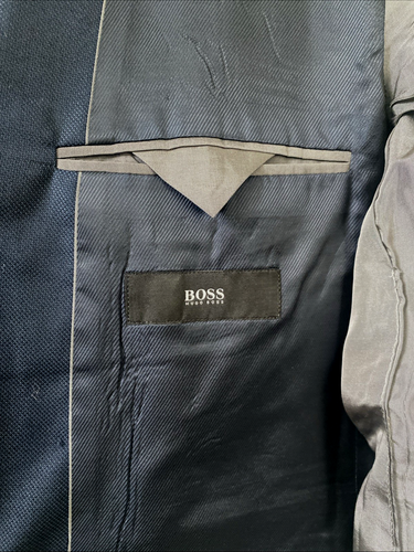 HUGO BOSS 38S Navy "The James4" 100% Wool Hopsack Blazer $595 Sport Coat - Picture 11 of 15