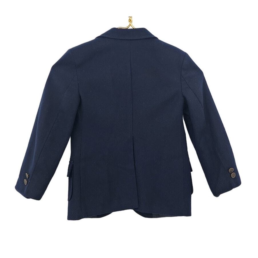 Blazer lana ragazzo vintage YSL Yves Saint Laurent 2 bottoni blu navy