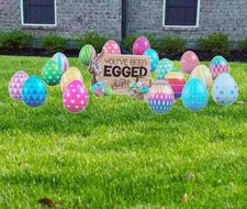 You've Been Egged - Happy Easter, Easter Bunny  Sign 19pc Yard Art, Yard Signs