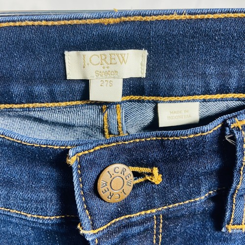 J Crew Stretch Women Size 28 Dark Wash Mid Rise Straight Leg Denim Jeans - Picture 8 of 8