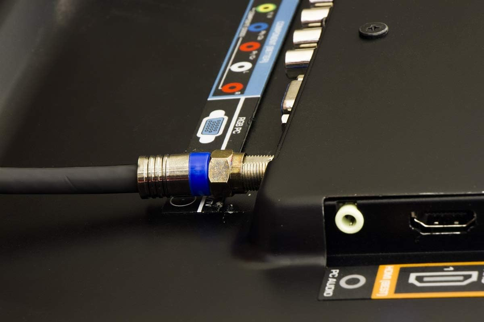 GE RG6 Coaxial Cable, 50 Ft. FType Connectors, Quad Shielded Coax