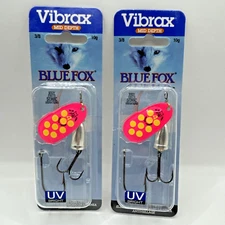 Lot If 2 - Blue Fox (60-40-328IC) Classic Vibrax VMC Hooks Pink/yellow/silver