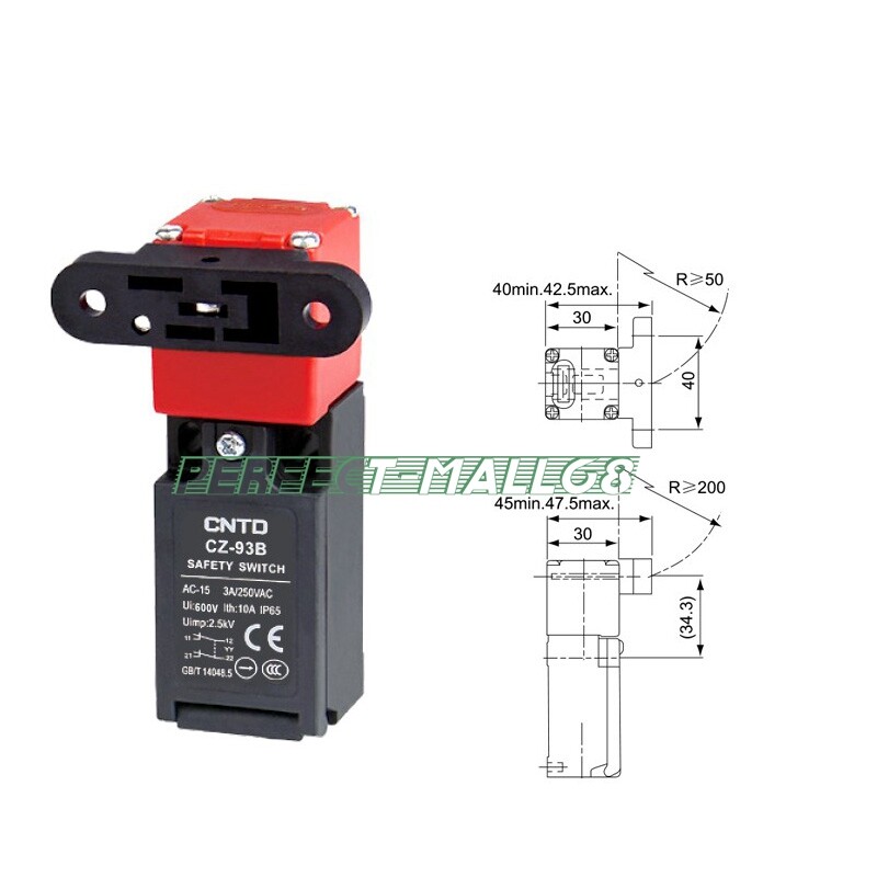 Zorlun CZ Safety Door Switch TZ-93C/93B Limit Key Industrial Power
