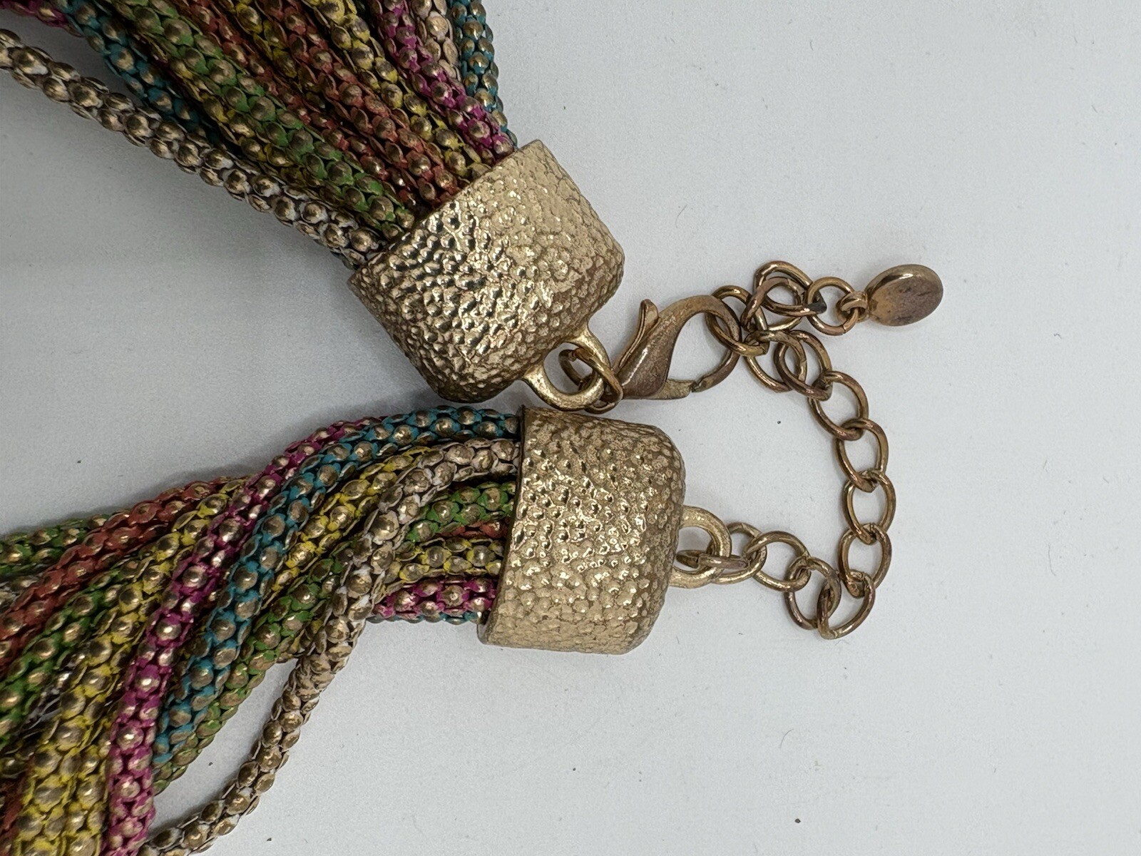 Multicolor Statement Necklace Bold Multi Thick Ch… - image 4